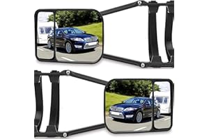 TOTMOX Caravan Towing Mirrors, Adjustable Extension Rearview Mirror for Car Camper Trailer Caravan Motorhome RV, Replacement Clip-on Dual Mirror (Package of 2)