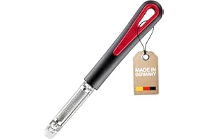 Westmark Pelador de tomates y kiwis con hoja dentada, Hoja de acero inoxidable/plástico, Tomfix Gallant, Negro/rojo, 29462270