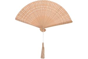VOSAREA Bambus Handfächer: Vintage Fächer Holz klein Handfächer echt Bambus - japanischer chinesischer Hand Fan für Hochzeit Braut Party Tanz