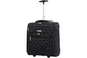 Aerolite 45 x 36 x 20 cm Easyjet Maksymalny rozmiar 28 l pod siedzenie, torba podróżna na kółkach, bagaż podręczny, walizka 45 x 36 x 20 cm, czarna, Czarny (1013), 28Ltr, Bagaż podręczny
