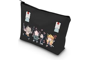 LEVLO Bolsa de Cosméticos Tanjiro - Cosplay Anime de Dibujos Animados con Cremallera para Maquillaje, Regalo para Familia y Amigos, Negro