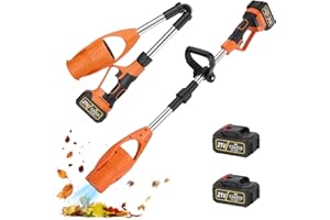 Hoyiyobi Soffiatore a Batteria,Soffiatore Foglie Elettrico, con Batteria da 2 batterie e Caricabatteria,24000 giri/min,per la cura del prato, patio cortile, auto, fogliame e erba