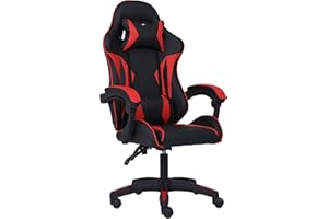 Millhouse Sport Desk Chair, Adjustable Office Gaming Racing Chair with Lumbar and Head Pillow - X3577 - Red-Black