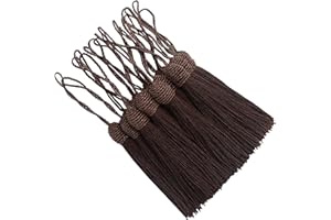 HETUYON Silky Bookmark Tassels DIY Craft: 20pcs Small Handmade Pendant for Projects Supply, Sewing, Key, Garlands Trim, Keychains, Bags, Earrings Jewellery Making and Home Furniture Decor (Dark Chocolate)
