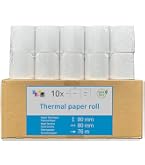 Lot 50 Bobines Papier Thermique 80x80x12 Mm SANS BISPHÉNOL A - Tickets Caisse Imprimante Thermique