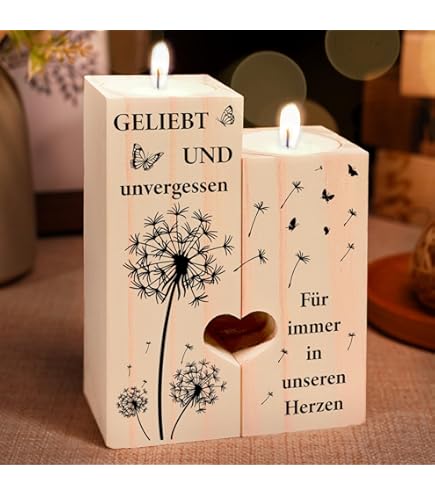 Herz & Heim® Teelichthalter Würfel Aus Holz Mit Gravur
