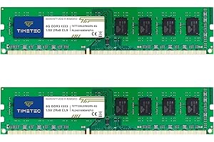 Timetec 16GB KIT(2x8GB) DDR3 1333MHz PC3-10600 Non-ECC Unbuffered 1.5V CL9 2Rx8 Dual Rank 240 Pin UDIMM Modulo di memoria RAM desktop