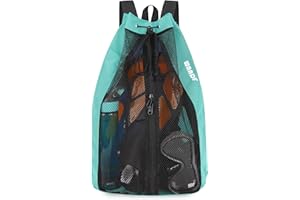 WANDF Swim Bag Mesh Drawstring Backpack Beach Backpack for Swimming, Gym, and Workout Gear