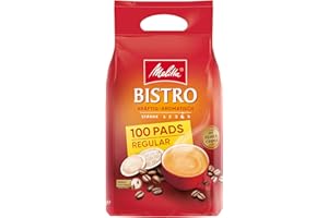 ‎MELITTA Melitta Café Bistro Röstkaffee in Kaffee-Pads, 100 Pads, Kaffeepads für Pad-Maschine, starke Röstung, geröstet in Deutschland, kräftig-aromatisch
