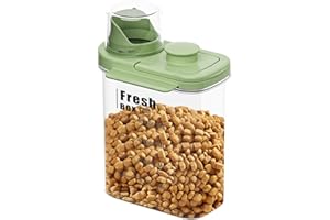 MINGPINHUIUS Dog Cat Food Storage Container - Transparent Sealed Insect-proof Moisture-proof Pet Food Storage Container, Portable Small Dog Food Container for Dry Food & Dry Feed (Green, M/2L)