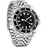 ALNA-TURA Luxury Men’s Analog Watch Stainless Steel Bracelet Black Dial Date Display Stylish Wrist Watch for Men Birthday Wedding Gift: 