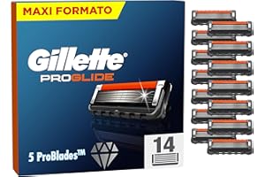 Gillette Fusion 5 Proglide Lamette Da Barba per Rasoio Barba Manuale, 14 Lamette Gillette Fusion 5 Proglide di Ricambio per Rasatura Profonda Uomo, Lame di Precisione per Rasoio Manuale Uomo