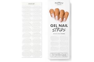 MOYOU LONDON Semi Cured Gel Nail Strips - 20 Pcs. Nail Wraps for Salon-Quality Manicure - Works with Any UV Lamp - Easy to Apply, Trim, & Remove Gel Stickers