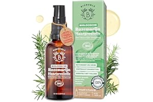 BIONOBLE Organic Rosemary Oil - Stimulates Hair Growth, Slows Hair Loss - Hair Oil with Rosemary Essential Oil - Vegan Rosemary Oil For Hair Growth - Glass Bottle, Pipette, Pump - 50ml
