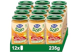 Hero Baby Tarrito Infantil - Tarritos de Zanahoria Baby Con delicias de Ternera, Sin Aceite de Palma, Sin Sal Añadida, Para Bebés desde 6 Meses, Ingredientes 100% naturales, 235 g (Paquete de 12)