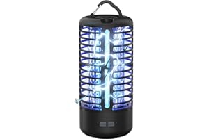 Anysun Lampada Antizanzare Elettrica 3000V con Luce LED, Zanzariera Impermeabile IPX4, Uccide Zanzare e Insetti Volanti, Ideale per Casa, Giardino, Patio, Cortile e Campeggio (Nero)