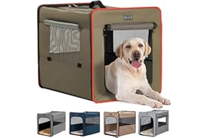 Petsfit Pieghevole Trasportino per Cani, Portatile Trasportino per Cani trasportino Cane Kennel Cane Auto con Cuscino in Peluche e Borsa di stoccaggio per Cani di Taglia Grande Media Piccola