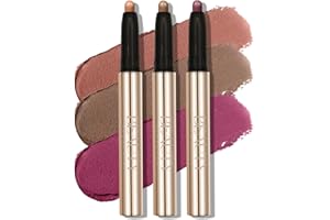 XINYUNXIN Lápiz de Sombra de Ojos 3 Piezas, Crema Blanda Mate Eyeshadow Crayon, Pintura Brillante Impermeable Clásico Juego de Stick (#E)