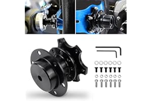 Acclcors Kit de liberación rápida para volante, universal de 6 agujeros Snap off Boss para carrera/rally/Motorsport[botón de cuerno no compatible]…