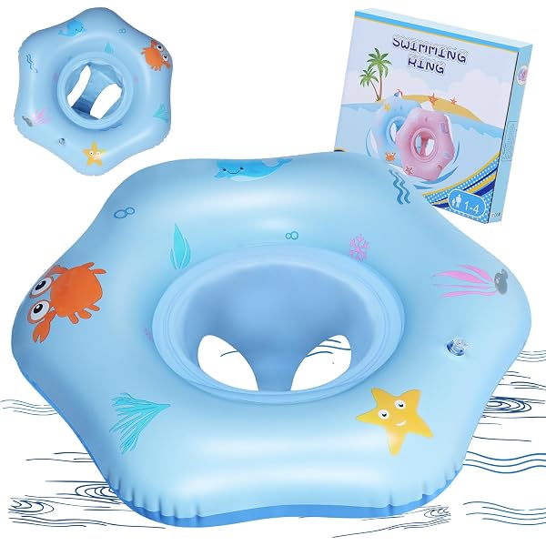 Bouée Bébé Avec Siège – Gonflable, Orange, Pour 6-36 Mois, Piscine Et Baignade, Stabilisateur