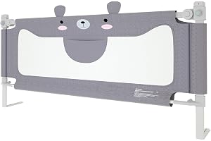 UISEBRT Sänggaller, 200 cm, sängskydd för barn, justerbar höjd, fallskydd, säng, barnsängsgaller, babygaller
