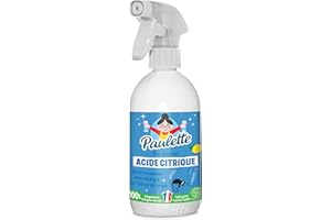 Paulette - Acide Citrique Liquide, Citron - Nettoyant Détartrant Anticalcaire Naturel et Ecocert - Fabriqué en France - 500 ml