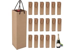 DQZSY Sacchetto regalo per vino, confezione da 20 sacchetti di carta per vino, Natale, resistente, con manici, confezione per vino, adatto per matrimoni, feste