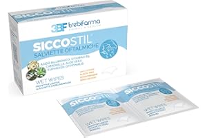 SICCOSTIL SALVIETTE Oftalmiche - 3BF - Wet Wipes Protettive Lenitive - 100% Cotone | Plastic Free | Senza Parabeni | Senza siliconi - 14 pz - Trebifarma
