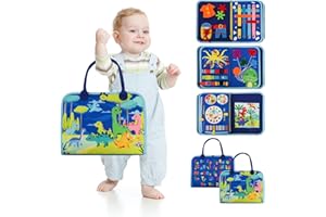 HOMELYLIFE Busy Board for Toddlers, Montessori Toys for 1 2 3 4 Years Old, Sensory Board Toys Activity Book for Fine Motor Skills Learning, Preschool Educational Gifts for Boys Girls, Car Airplane Travel Toy