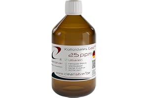 ‎CLEANSILVER CleanSilver - Kolloidales Gold 25 ppm 500ml - Made in Germany - Für ganzheitliches Wohlbefinden - Ultrarein: Sterilwasser und Feingold 99,99%