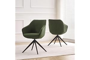 ‎B&D HOME B&D home Esszimmerstuhl KATJA | Armlehnenstuhl Schreibtischstuhl Loungesessel Drehstuhl für Esszimmer, Wohnzimmer, Büro | Industrial modern Design | Grün, 1 Stück, 11127-GRUN-1