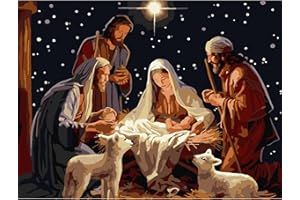 NAIMOER Malen Nach Zahlen Erwachsene, Malen Nach Zahlen Weihnachten für Kinder mit Pinseln Pigment für Anfänger Jungen Mädchen Geschenk Wohndekoration 30x40cm