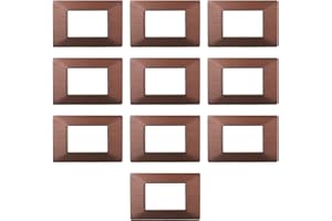 ELECTRON 10 Placche in plastica satinata, 3 moduli/posti, Compatibile Con Vimar Plana, colore bronzo satinato, Placca In plastica satinata di alta qualità, 100% compatibile con supporti e moduli originali