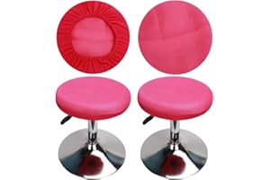 HuaLiSiJi Copri Sgabello Rotondo Fodera Sgabello Rotondo, Lavabile Facile da Pulire Traspirante e Resistente, per Sgabelli Rotondi di 30-40 cm di Diametro (2 Pezzi Rosa Scuro)