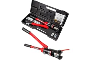 AMZCNC Pinza crimpatrice idraulica da 16 tonnellate, 8 – 300 mm², con 13 paia di pinze per crimpare (8 – 300 mm²)