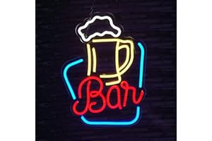 FITNATE Bar Deco, Bar Leuchtreklame, USB Beleuchtet Bar Neon Schild, Led Bar Schild mit einstellbare Beleuchtung, ideal für Party, Wand, Zimmer usw.