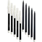 Felt Tip Pens, BLACK, Fibre Fine Point, Pack of 10, Colouring Drawing Pens, Write Sketch Mark Draw, School Office Home Use, i