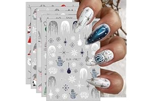 KALEFUL Adesivi Unghie Natale, 9 Fogli Autoadesivi Nail Art Stickers Unghie Decorazioni