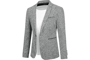 Allthemen Blazer da Uomo Slim Fit con Un Bottone Suit Jacket Formale Elegante Giacca Business da Lavoro