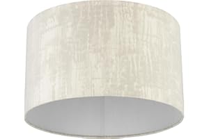 REV Lampshade Round in Vintage Look Made of High-Quality Cotton Diameter 42 cm - Replacement Lampshade for Pendant Lamp and Floor Lamp, E27 Socket, Arctic White