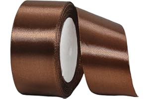YAYAFUNFUN Satinband Kaffee 40mm Breit Geschenkband Satin,22m Satinbänder Kaffee Dick Schleifenband Dekoband Seidenband Geschenkverpackung Stoffband Geschenkbänder für Dekorieren Basteln Kleid Hochzeit