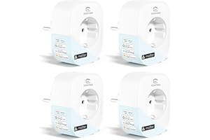 EIGHTREE Enchufe Inteligente Matter, Enchufe WiFi Alexa, Tomada Programable con Consumo de Energía, Control Remoto por APP&Voz, Compatible con Apple Homekit, Alexa, Google Home y SmartThings, 16A, 4PC