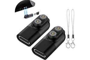 Ermorgen 2 Pack Charging Adapter Type C Compatible with LEDLENSER P&H Models Adapter, Magnetic Charger Fit with Various Torches & Headtorches inc P7R Core, H7R Core, H19R Signature, P18R - Black