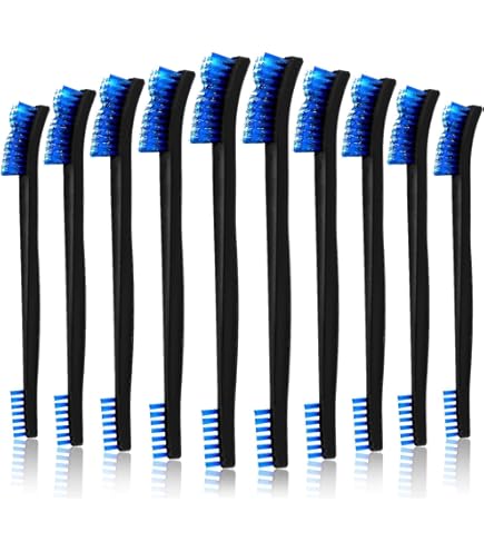 Set di 9 pennelli piccoli per la pulizia, in nylon a doppia estremità, con setole rigide, per cucina, lavandino, bagno, spazi vuoti, angolo, piccolo spazio