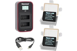 Newmowa LP-E12 Batería de Repuesto (Paquete de 2) y Cargador USB Dual con Pantalla LCD Inteligente para Canon LP-E12 y Canon EOS M,M2,EOS M10,EOS M50,EOS M100,EOS M200,EOS Rebel SL1,EOS 100D
