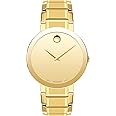 Movado Men's Sapphire Yellow Gold Watch with a Concave Dot Museum Dial, Gold (Model 607180), Gold, 39 mm, Modern