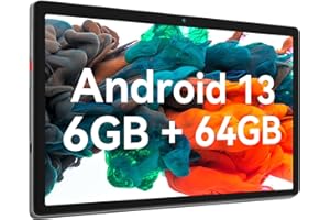 Eksvefot Tablet 10 inch Android 13,6GB RAM 64GB ROM, Android Tablet with Dual Camera,1280 * 800 IPS HD Display,5000mAh Battery,Bluetooth,Touch Screen WiFi Tablets (Gray)