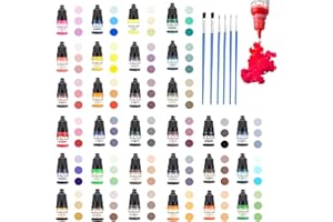 MENUY Farbe für Gießpulver, 30 Farben * 15ml Epoxidharz Farben, Leicht Lösliches Pulver, Betonfarbe Pulver Gipsfarbe, Enthält 6 Pinsel, DIY Produktion Zementbeschichtung Farbige Pigmente