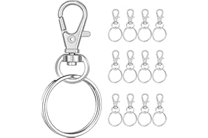 FITN BEAU 12Pcs Keyring Clip Keyrings Key Chain Clip Hooks Lobster Clasp Keyring Keychain Hooks with Key Ring Keyring Keychains for Key Jewelry DIY Crafts