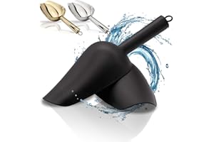 ERMENT- Hochwertige Edelstahl Schaufel (100% Rostfrei & stabil) Mehlschaufel, Eisschaufel, Kaffeeschaufel in schwarz (M)